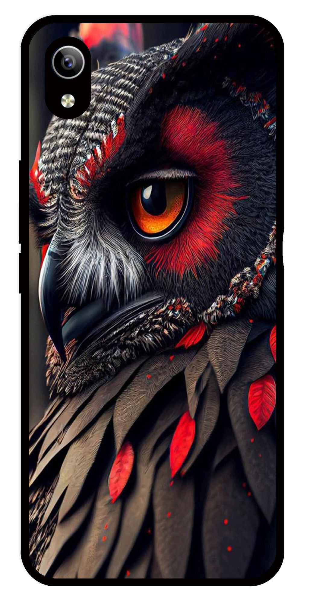 Owl Design Metal Mobile Case for Vivo Y90   (Design No -26)
