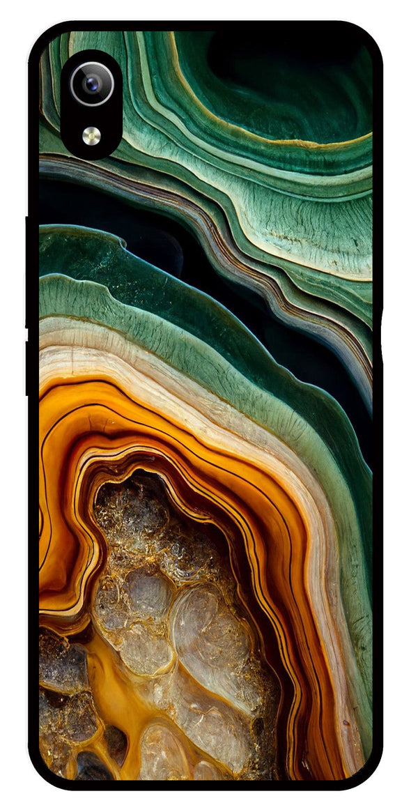 Marble Design Metal Mobile Case for Vivo Y90   (Design No -28)