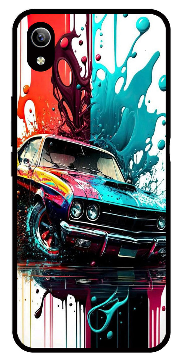Vintage Car Metal Mobile Case for Vivo Y90   (Design No -29)