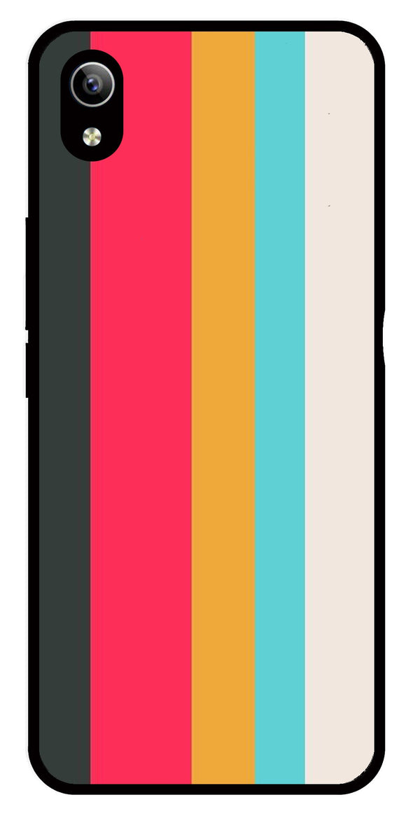 Muted Rainbow Metal Mobile Case for Vivo Y90   (Design No -31)