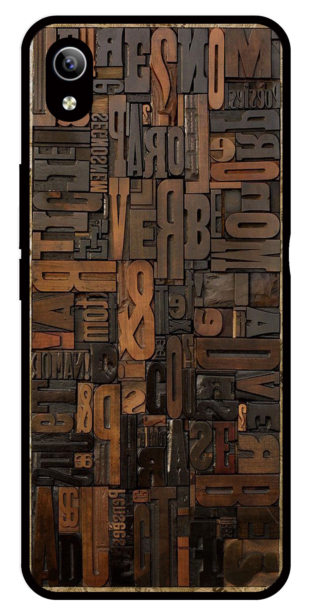 Alphabets Metal Mobile Case for Vivo Y90   (Design No -32)