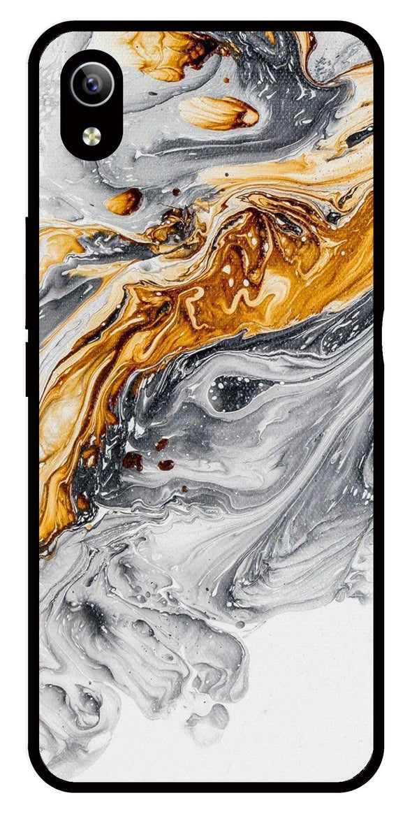 Marble Pattern Metal Mobile Case for Vivo Y90   (Design No -36)