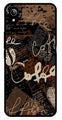 Coffee Pattern Metal Mobile Case for Vivo Y90   (Design No -37)