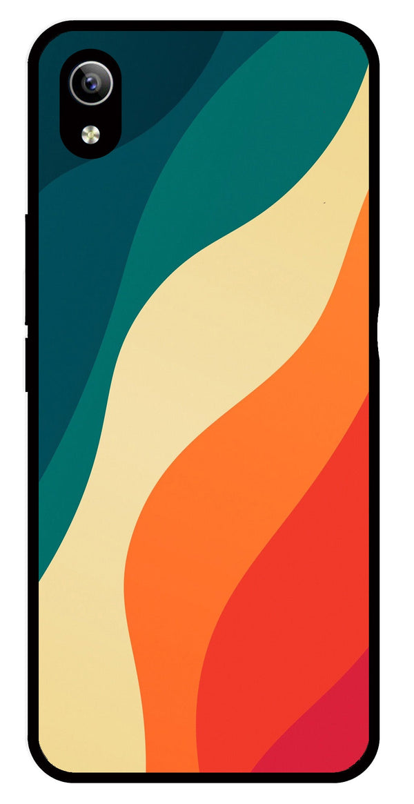 Muted Rainbow Metal Mobile Case for Vivo Y90   (Design No -39)