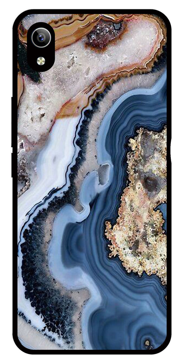 Marble Design Metal Mobile Case for Vivo Y90   (Design No -53)