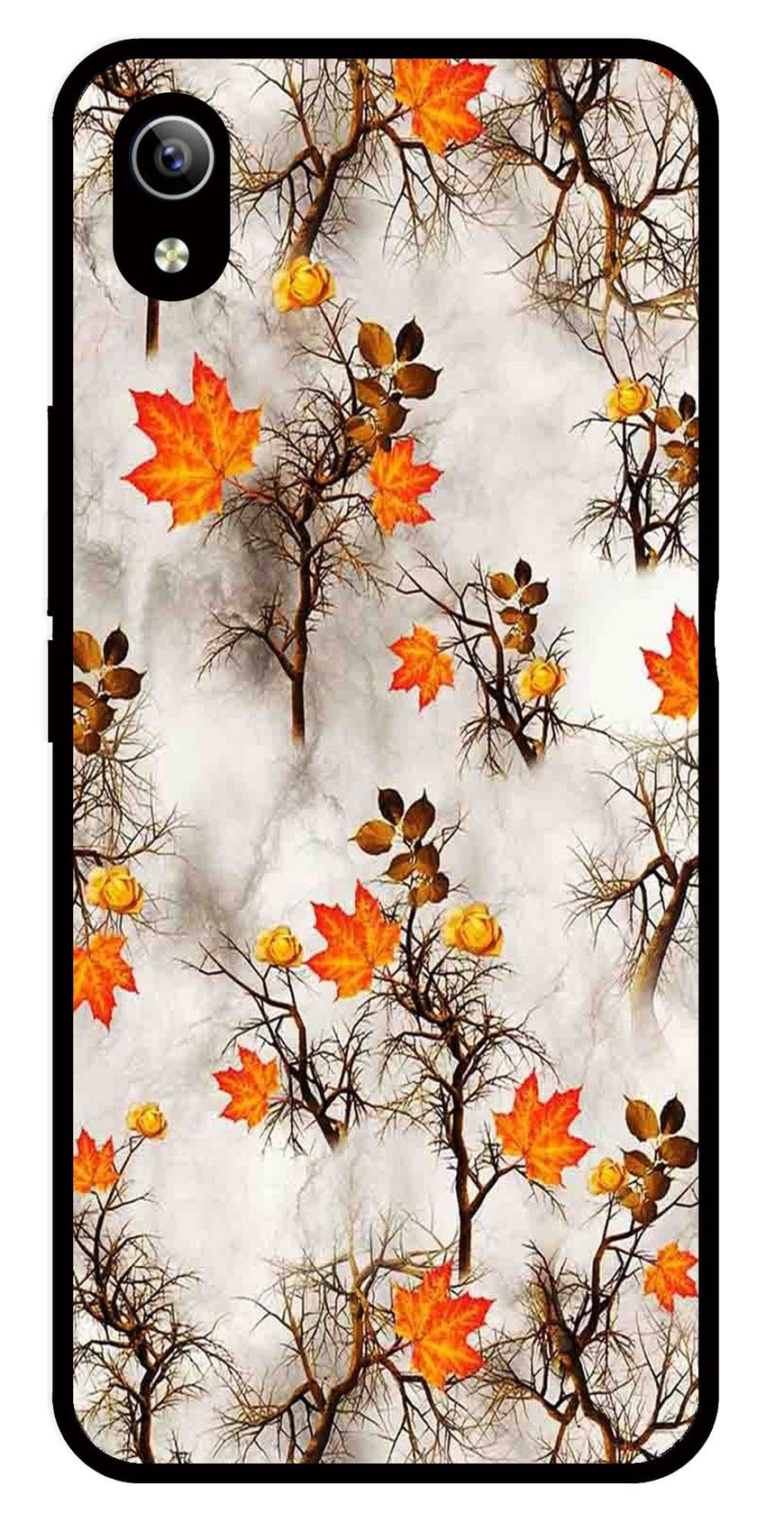 Autumn leaves Metal Mobile Case for Vivo Y90   (Design No -55)