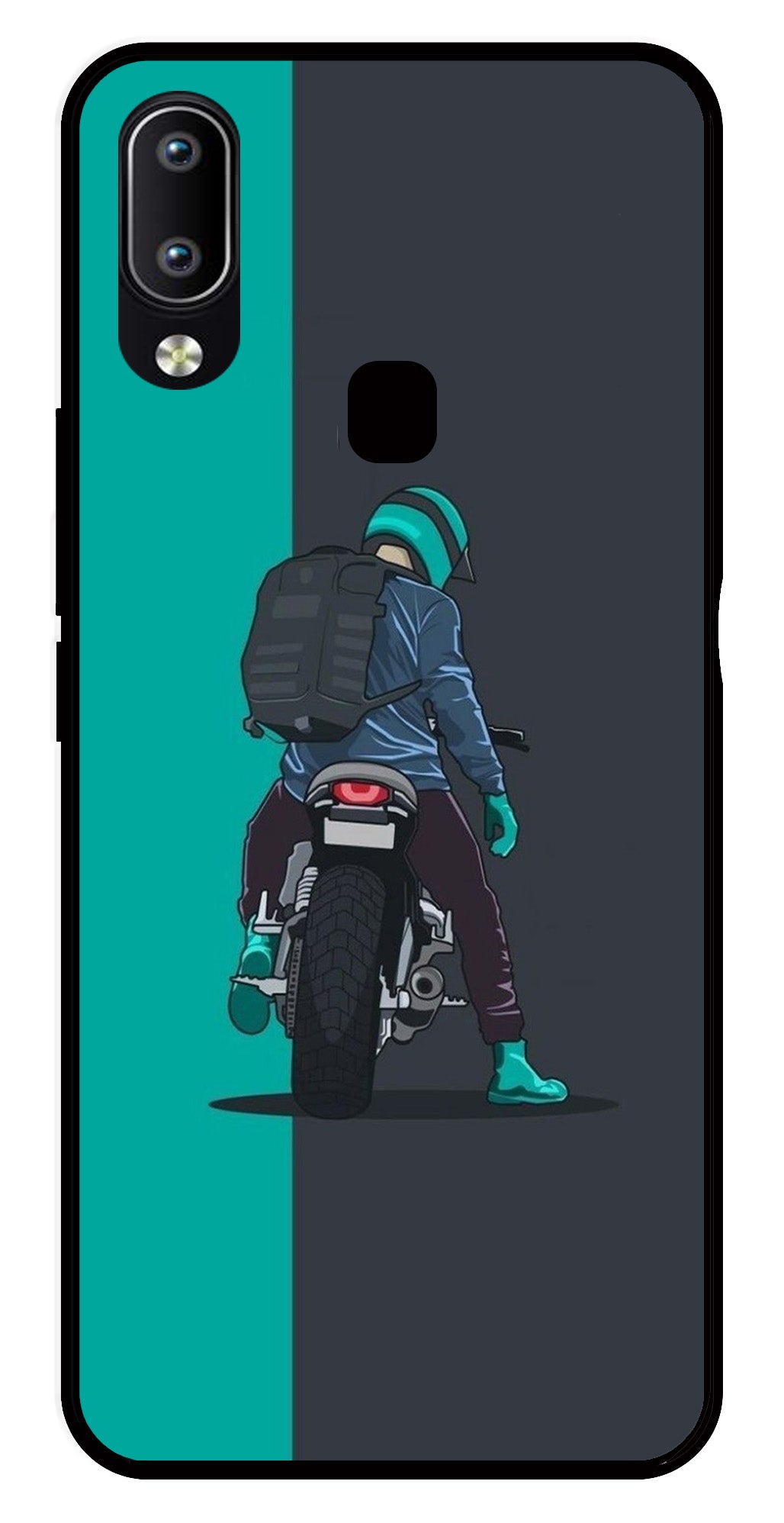 Bike Lover Metal Mobile Case for Vivo Y91   (Design No -05)