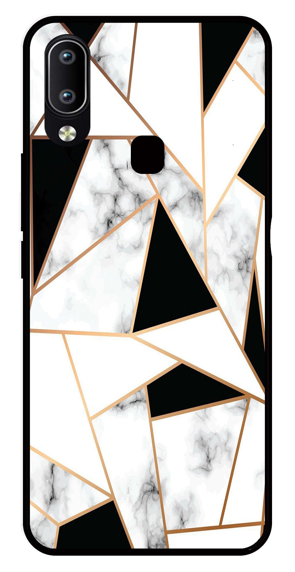Marble Design2 Metal Mobile Case for Vivo Y91   (Design No -08)