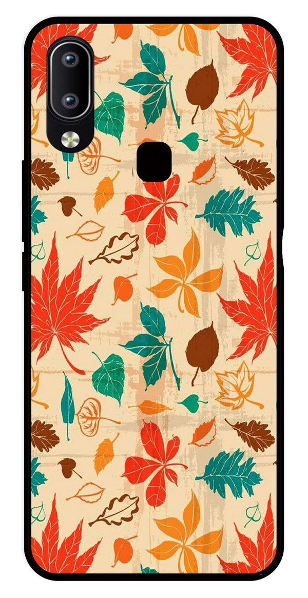 Leafs Design Metal Mobile Case for Vivo Y91   (Design No -14)