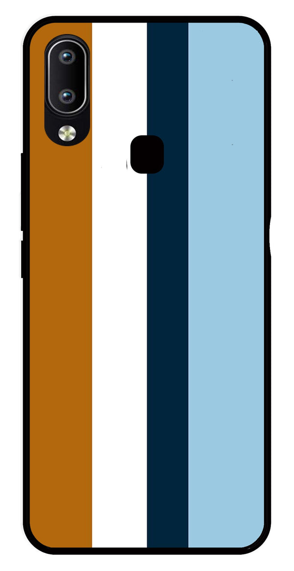 MultiColor Pattern Metal Mobile Case for Vivo Y95   (Design No -17)