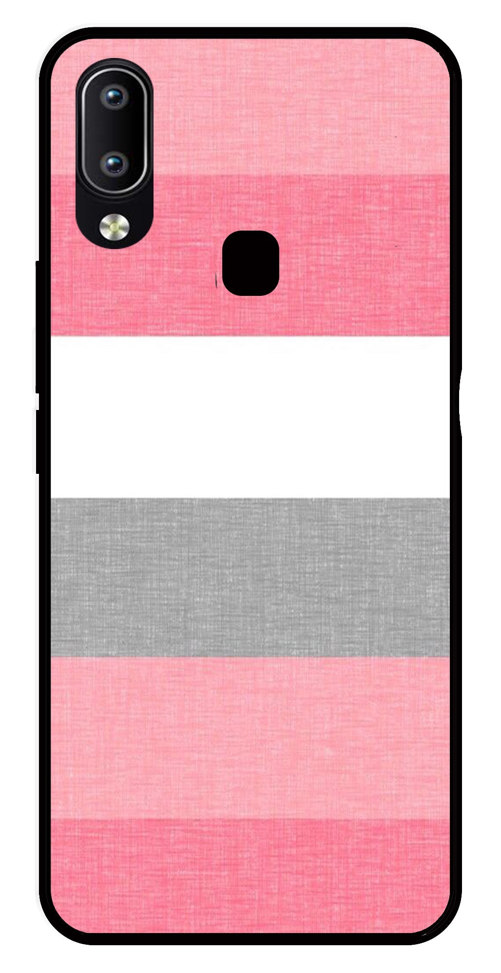 Pink Pattern Metal Mobile Case for Vivo Y91   (Design No -23)