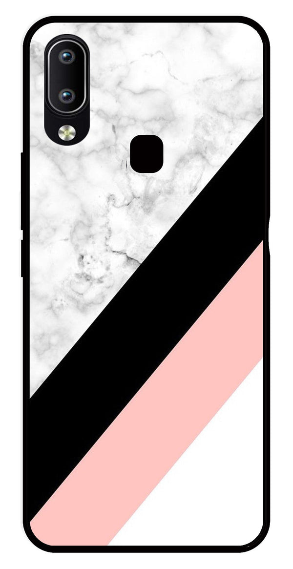 Marble Design Metal Mobile Case for Vivo Y91   (Design No -24)