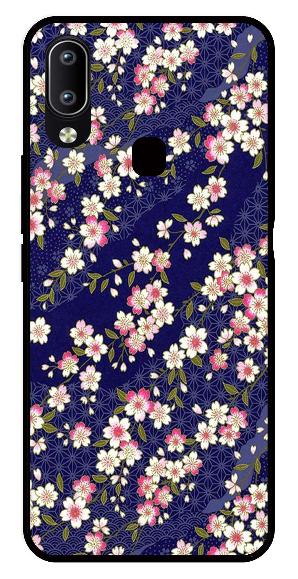 Flower Design Metal Mobile Case for Vivo Y91   (Design No -25)