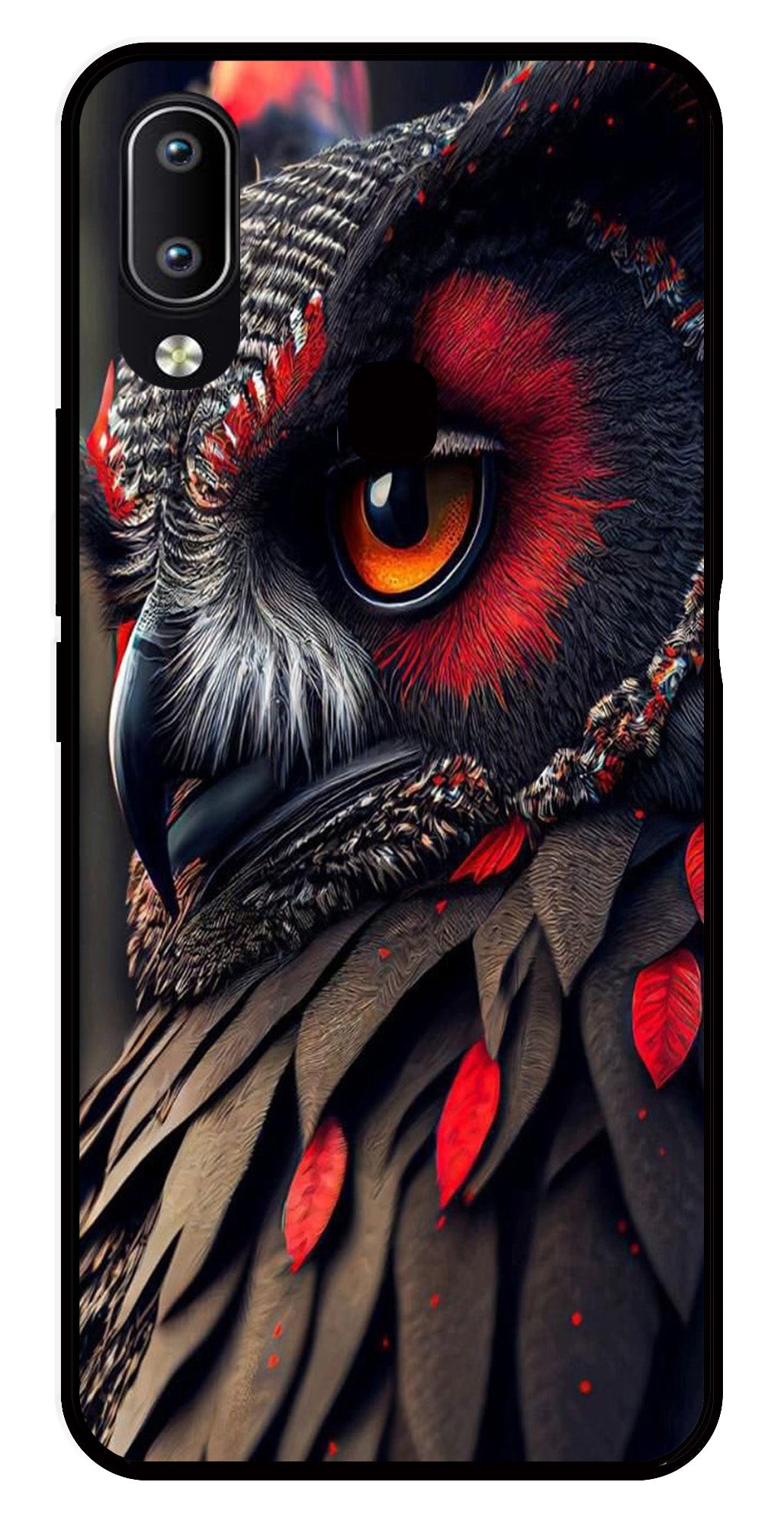 Owl Design Metal Mobile Case for Vivo Y91   (Design No -26)
