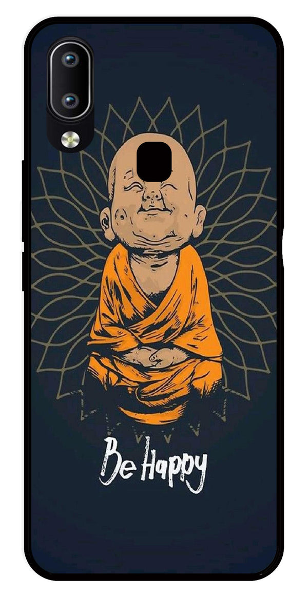 Be Happy Metal Mobile Case for Vivo Y91   (Design No -27)