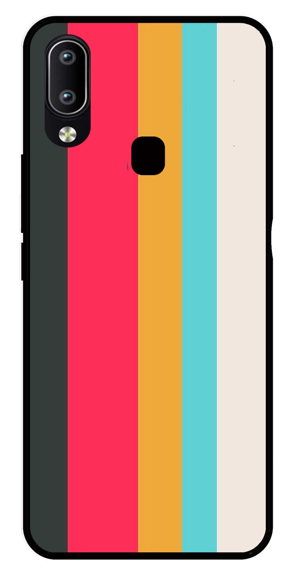 Muted Rainbow Metal Mobile Case for Vivo Y91   (Design No -31)