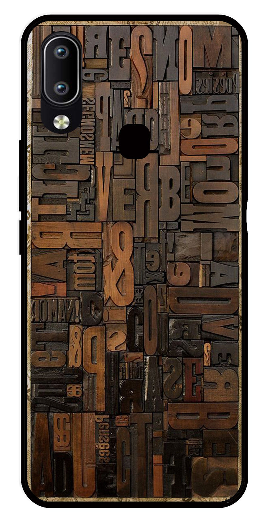 Alphabets Metal Mobile Case for Vivo Y91   (Design No -32)