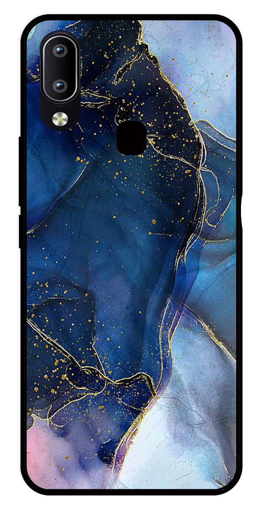 Blue Marble Metal Mobile Case for Vivo Y91   (Design No -34)