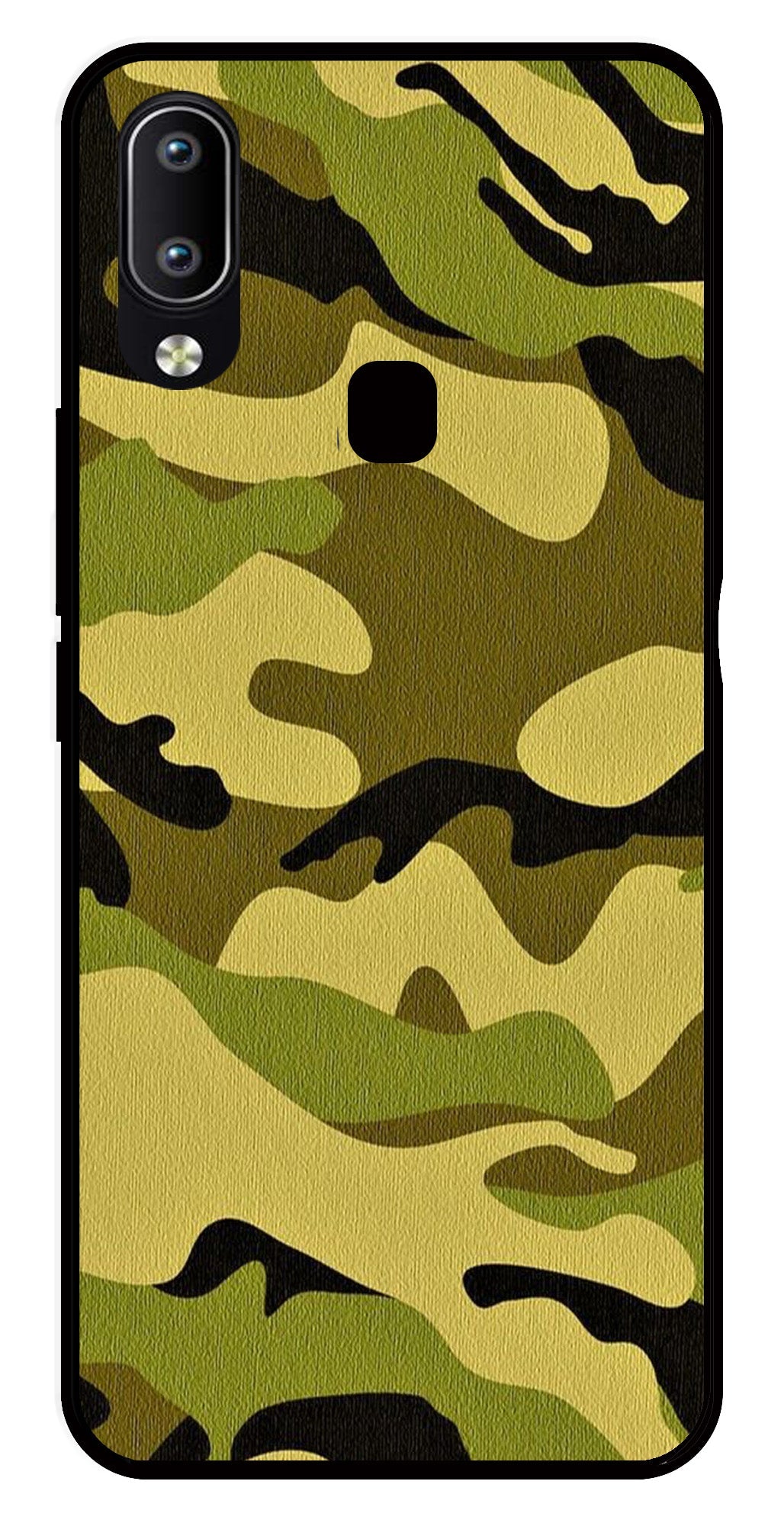 Army Pattern Metal Mobile Case for Vivo Y91   (Design No -35)