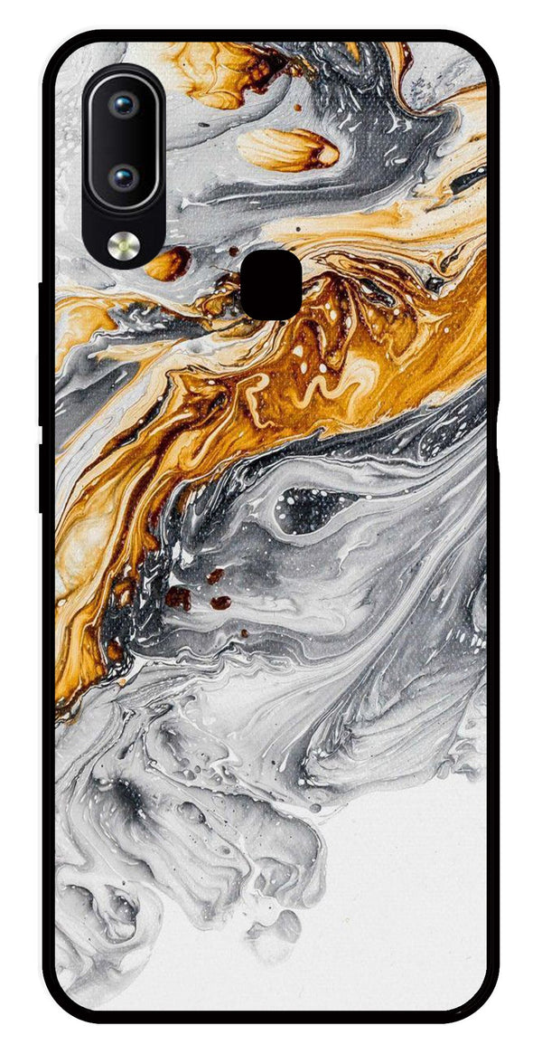 Marble Pattern Metal Mobile Case for Vivo Y91   (Design No -36)