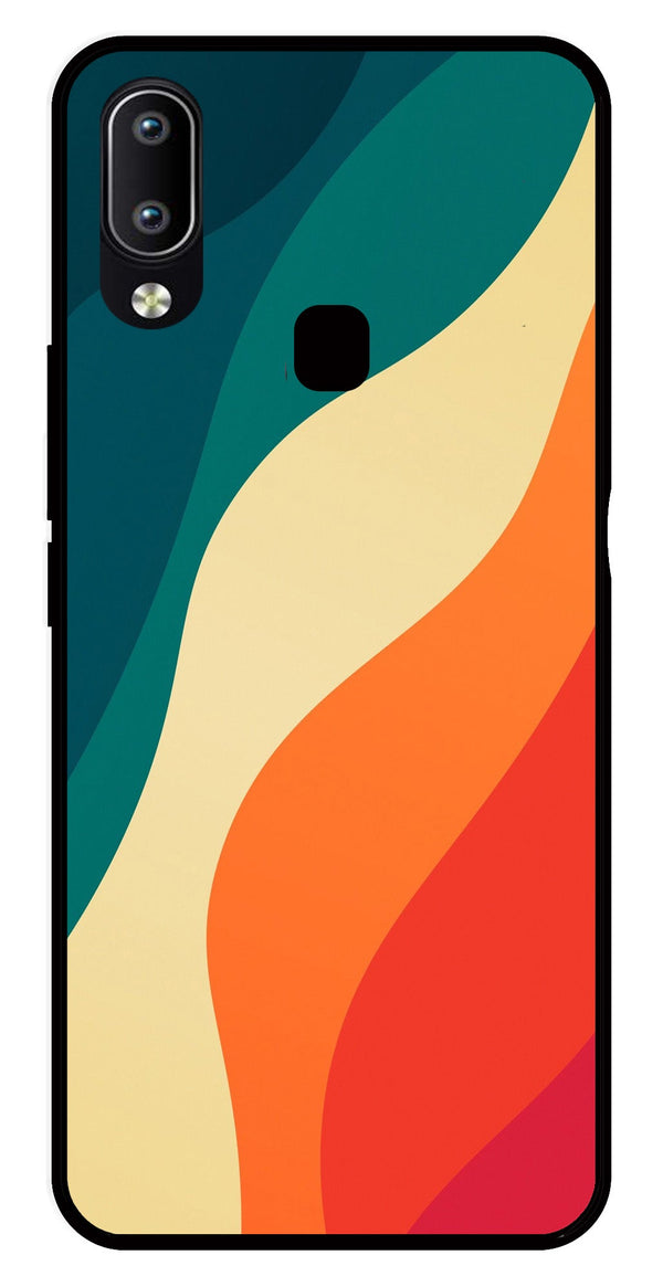 Muted Rainbow Metal Mobile Case for Vivo Y91   (Design No -39)