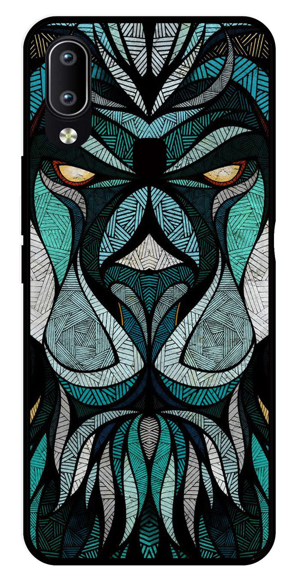 Lion Pattern Metal Mobile Case for Vivo Y91   (Design No -40)