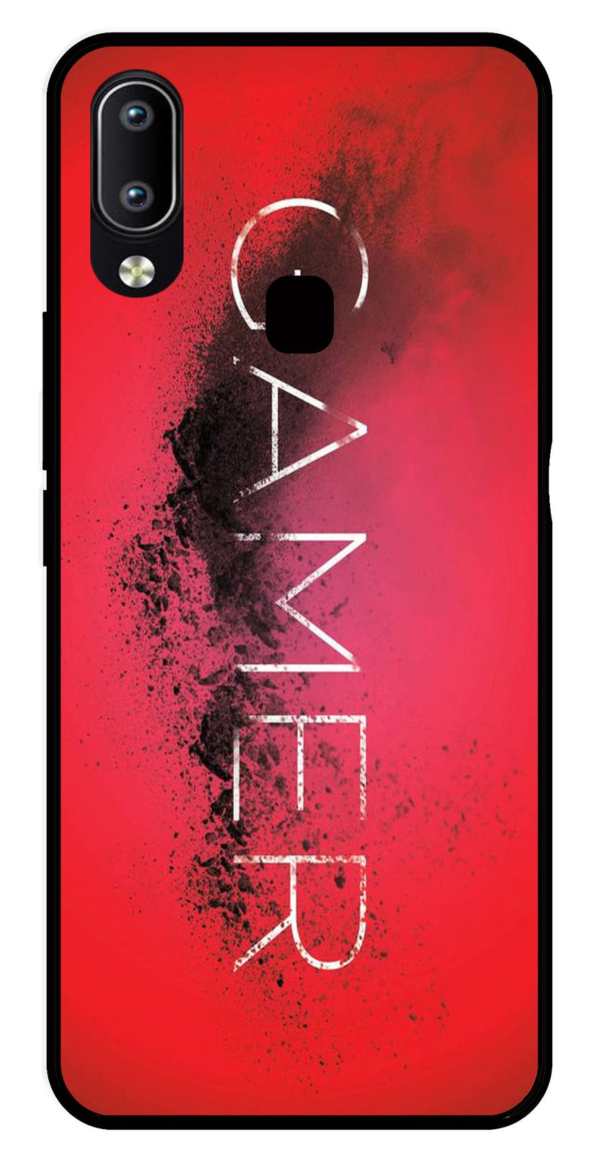 Gamer Pattern Metal Mobile Case for Vivo Y91   (Design No -41)