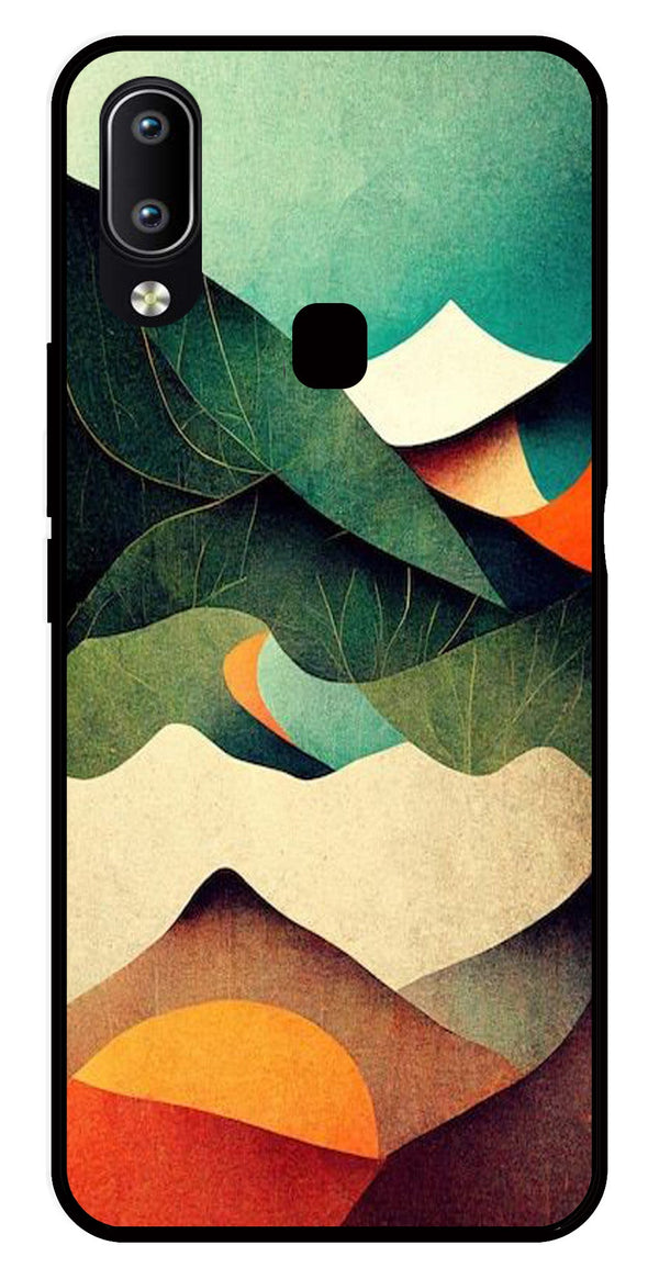 MultiColor Pattern Metal Mobile Case for Vivo Y91   (Design No -43)