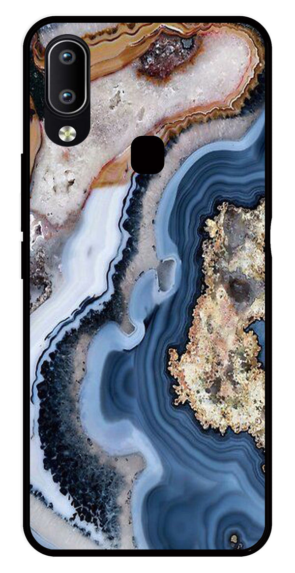 Marble Design Metal Mobile Case for Vivo Y95   (Design No -53)
