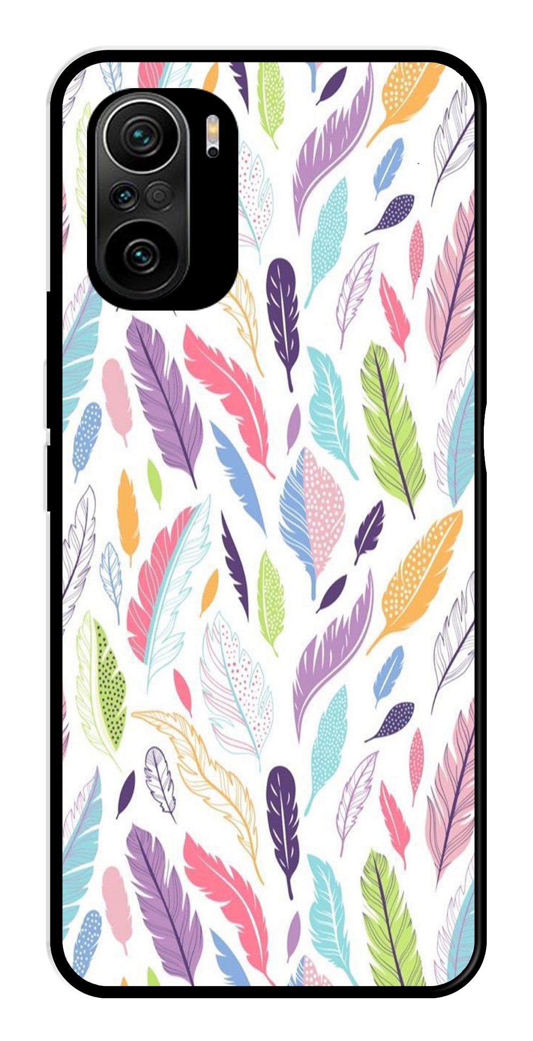 Colorful Feathers Metal Mobile Case for Xiaomi 11X   (Design No -06)