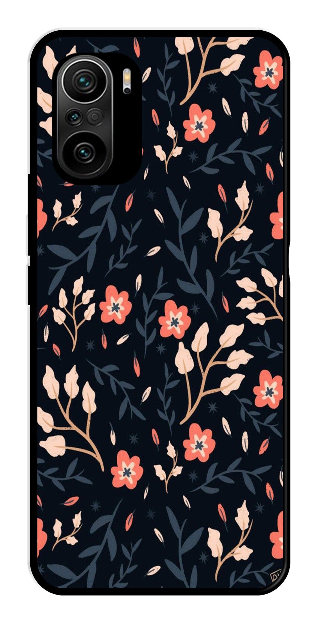 Floral Pattern Metal Mobile Case for Xiaomi 11X   (Design No -10)