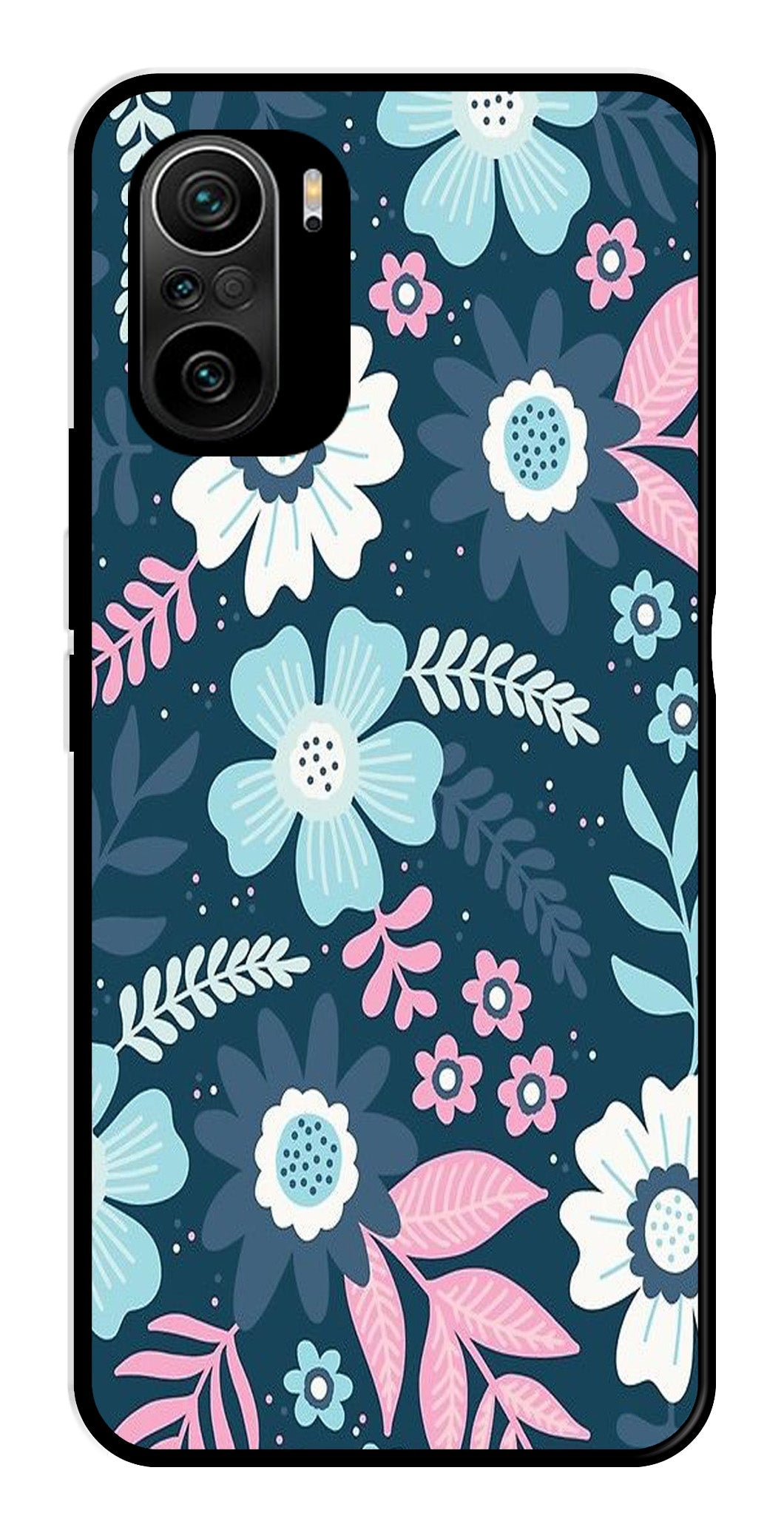 Flower Leaves Design Metal Mobile Case for Xiaomi 11X   (Design No -50)
