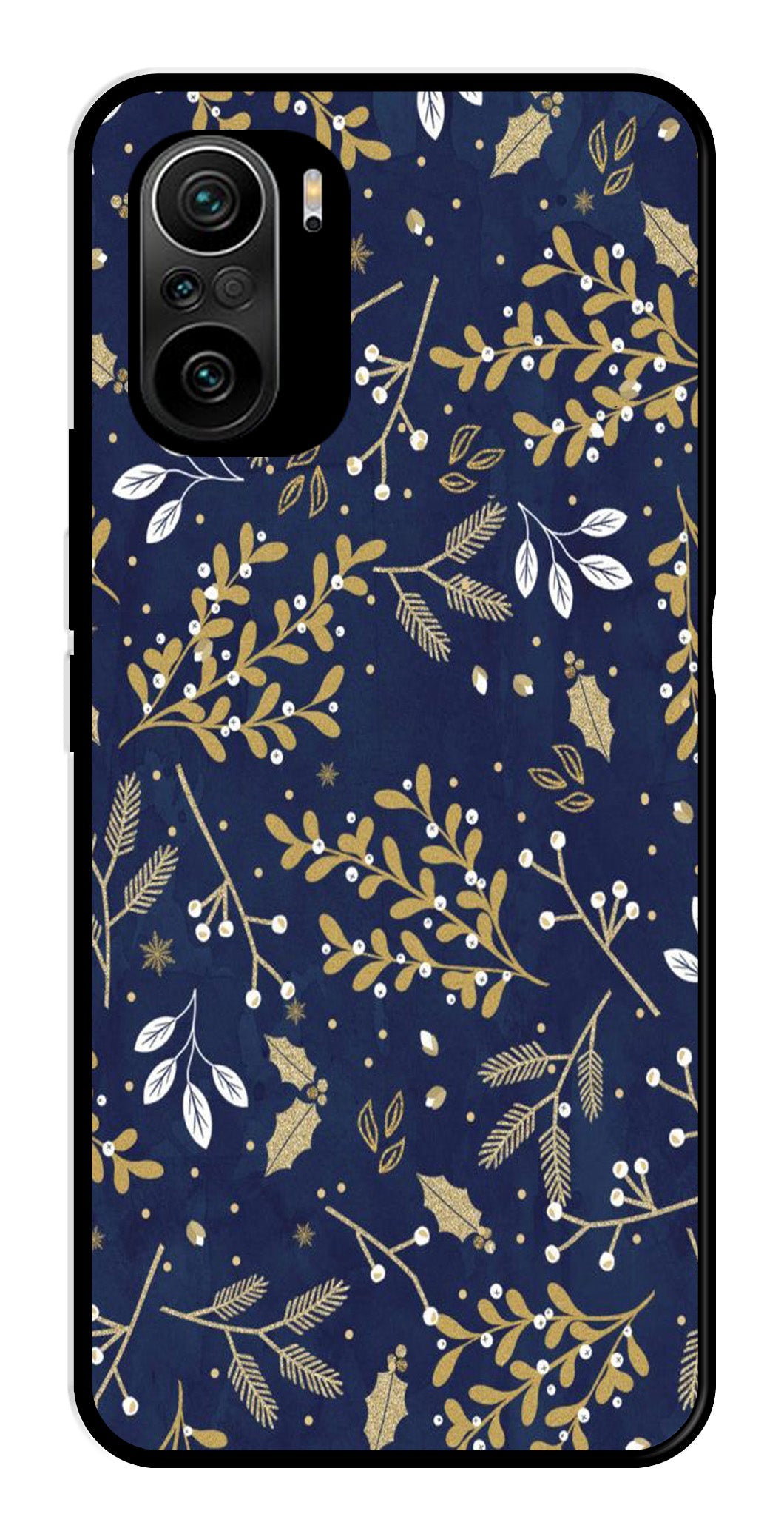 Floral Pattern  Metal Mobile Case for Xiaomi 11X   (Design No -52)