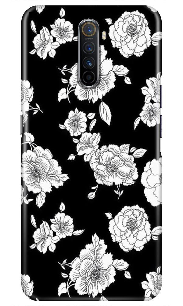 White flowers Black Background Case for Realme X2 Pro