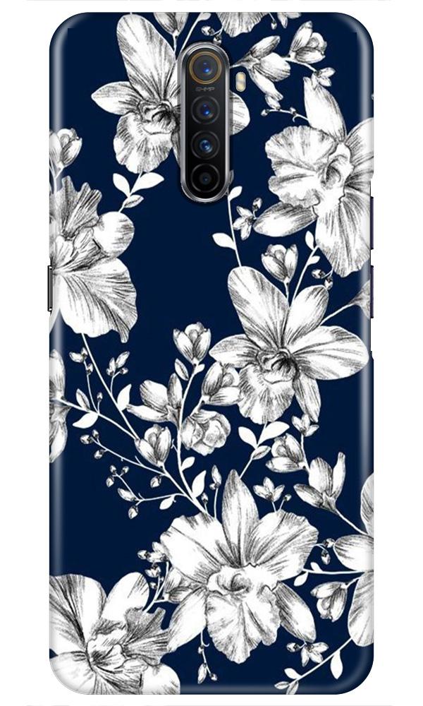 White flowers Blue Background Case for Realme X2 Pro