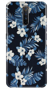 White flowers Blue Background2 Mobile Back Case for Realme X2 Pro (Design - 15)