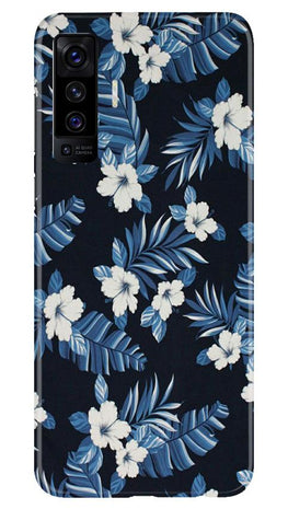 White flowers Blue Background2 Case for Vivo X50