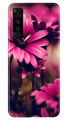 Purple Daisy Mobile Back Case for Vivo X50 (Design - 65)