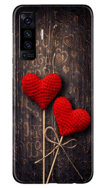 Red Hearts Mobile Back Case for Vivo X50 (Design - 80)