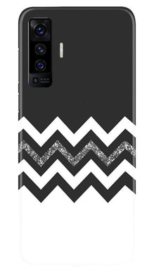 Black white Pattern2Mobile Back Case for Vivo X50 (Design - 83)