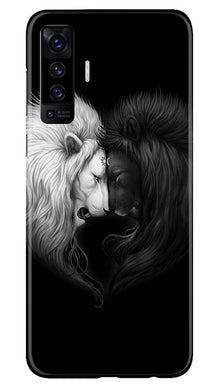 Dark White Lion Mobile Back Case for Vivo X50  (Design - 140)
