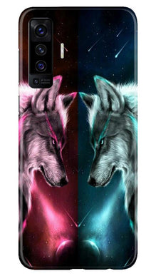 Wolf fight Mobile Back Case for Vivo X50 (Design - 221)