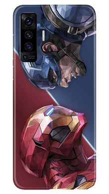 Ironman Captain America Mobile Back Case for Vivo X50 (Design - 245)