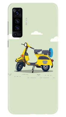 Vintage Scooter Mobile Back Case for Vivo X50 (Design - 260)