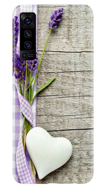 White Heart Mobile Back Case for Vivo X50 (Design - 298)