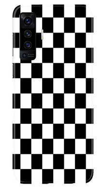 Black White Boxes Mobile Back Case for Vivo X50 (Design - 372)