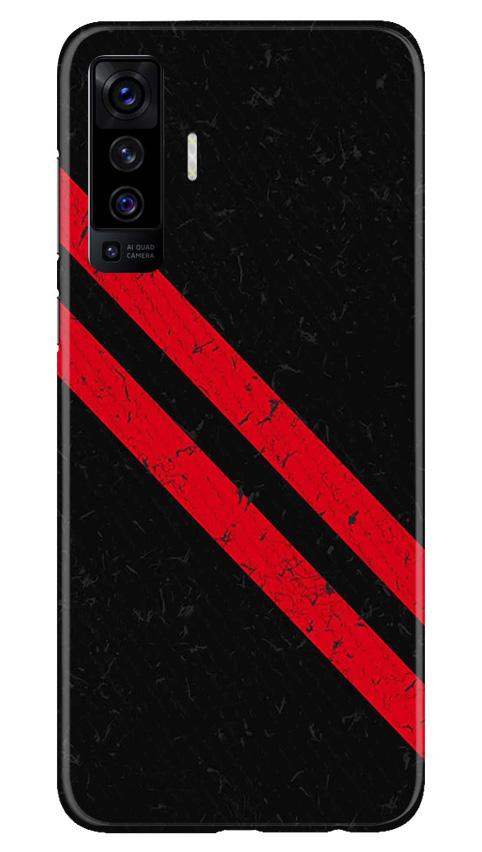 Black Red Pattern Mobile Back Case for Vivo X50 (Design - 373)