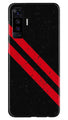 Black Red Pattern Mobile Back Case for Vivo X50 (Design - 373)