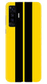 Black Yellow Pattern Mobile Back Case for Vivo X50 (Design - 377)