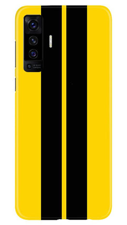 Black Yellow Pattern Mobile Back Case for Vivo X50 (Design - 377)